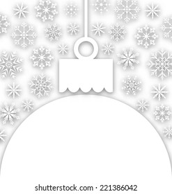 Illustration paper Christmas ball with snowflakes textured - vector