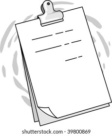 Illustration of a paper with clip	