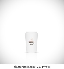 Illustration of a paper coffee cup isolated on a white background.