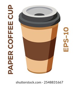 Illustration of paper coffee cup isolated on white