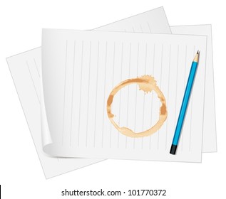 illustration of  paper with coffee stain