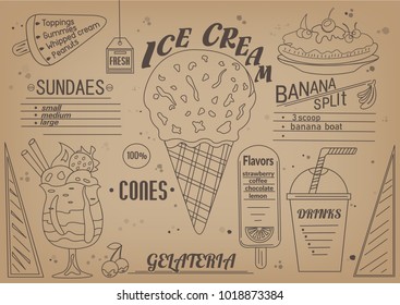 Illustration for a paper cover on a table for cafes, snack bars and various events. Procurement for printing, the text is easy to find and can be replaced in vector file EPS10. 