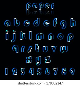 Illustration of paper crafting alphabets. Vector EPS 8