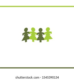 Illustration of Paper Cut Mothers Holding hands in Unity. Mothers Comunity. Mothers like trees. Logo design template.
