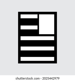 Illustration of a paper document. Black and white