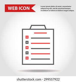 Illustration of paper document web icon, vector.
