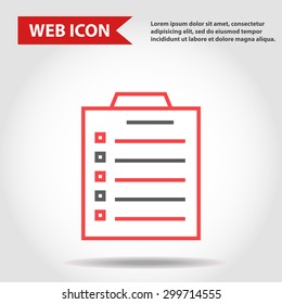 Illustration of paper document web icon, vector.