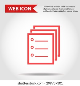 Illustration of paper document web icon, vector.