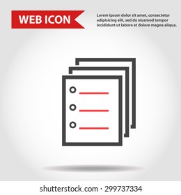 Illustration of paper document web icon, vector.