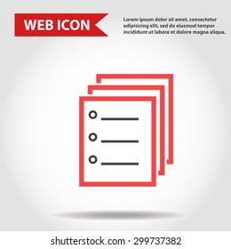 Illustration of paper document web icon, vector.