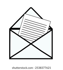illustration of paper and envelope, World Letter Writing Day