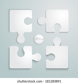 Illustration of Paper flat puzzle template layout vector illustration 