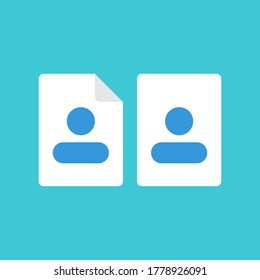 illustration paper and folded paper with user or profile icon.Illustration with flat design style and isolated blue background.Perfect for illustration for interface in website and application.