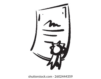 Illustration of an Paper Graduation University Handdrawn