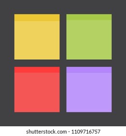 illustration of paper lists set. Colored set of sticky notes