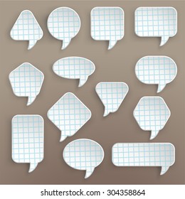 illustration of paper lists set with different shapes and color