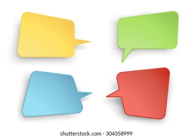 illustration of paper lists set with different shapes and color