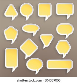 illustration of paper lists set with different shapes and yellow color