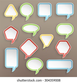 illustration of paper lists set with different shapes and color