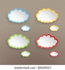 illustration of paper lists set with different shapes and color