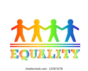 Illustration of paper man for equality concept