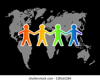 Illustration of paper man for equality concept