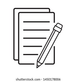 illustration of Paper and pencil icon - vector