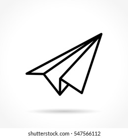 Illustration of paper plane thin line icon design