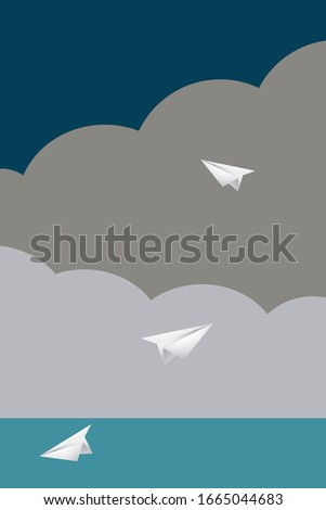 A Illustration Of The Paper Planes Flying In The Sky