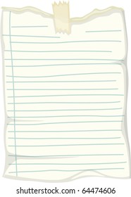 illustration of a paper sheet on a white background