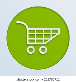 illustration of a  paper shopping cart