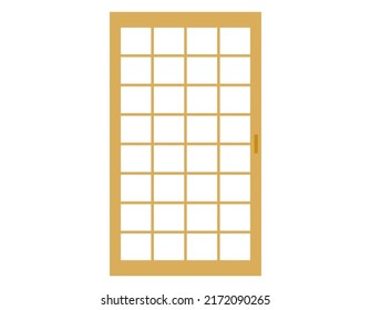 Illustration of paper sliding door.　Shoji .