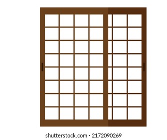 Illustration of paper sliding door.　Shoji .