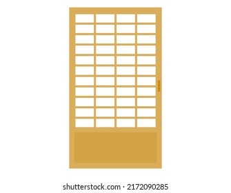 Illustration of paper sliding door.　Shoji .