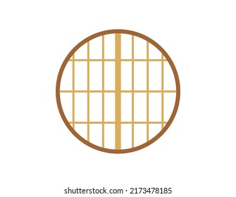 Ilustración de la puerta corredera de papel. Shoji .