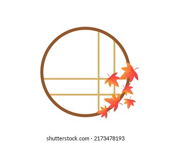Illustration of paper sliding door.　Shoji .