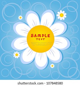 illustration of a paper sticker in the form of a chamomile