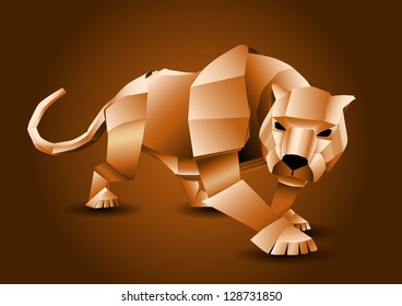 Illustration of a paper tiger