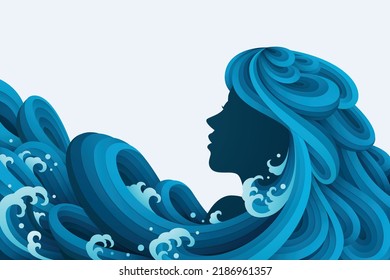 Illustration with papercut woman face and women's day concept