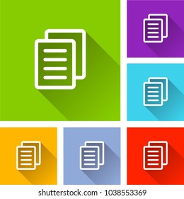 Illustration of papers icons with long shadow