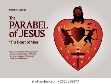 An Illustration of Parable of Jesus Christ about The Heart of Man. Bible stories svg