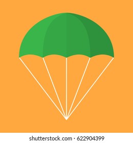 Illustration of a parachute isolated on an orange background.