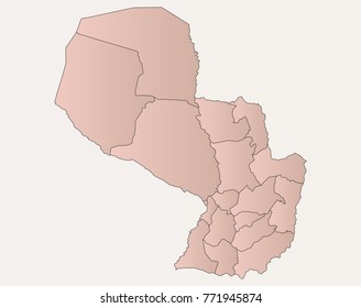 Illustration of the paraguay map 