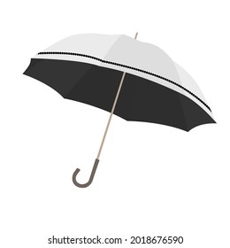illustration of a parasol with a black interior to block the summer sun.
