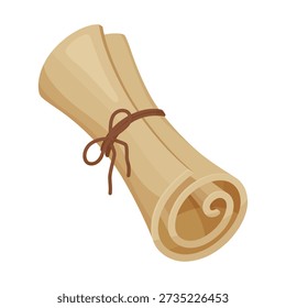 Illustration of a parchment scroll bound with string