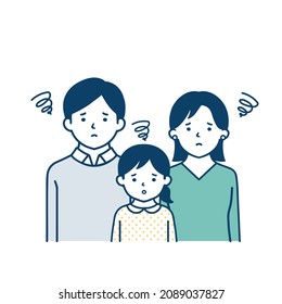 Illustration of a parent and child with distressed expressions.