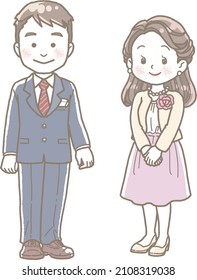 Illustration of parents attending the ceremony