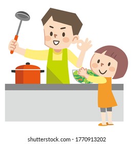料理 親子 日本人 のイラスト素材 画像 ベクター画像 Shutterstock