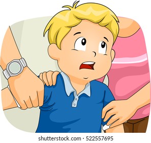 Illustration of Parents Fighting Over the Custody of a Confused Little Boy