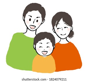 illustration of parents and son 